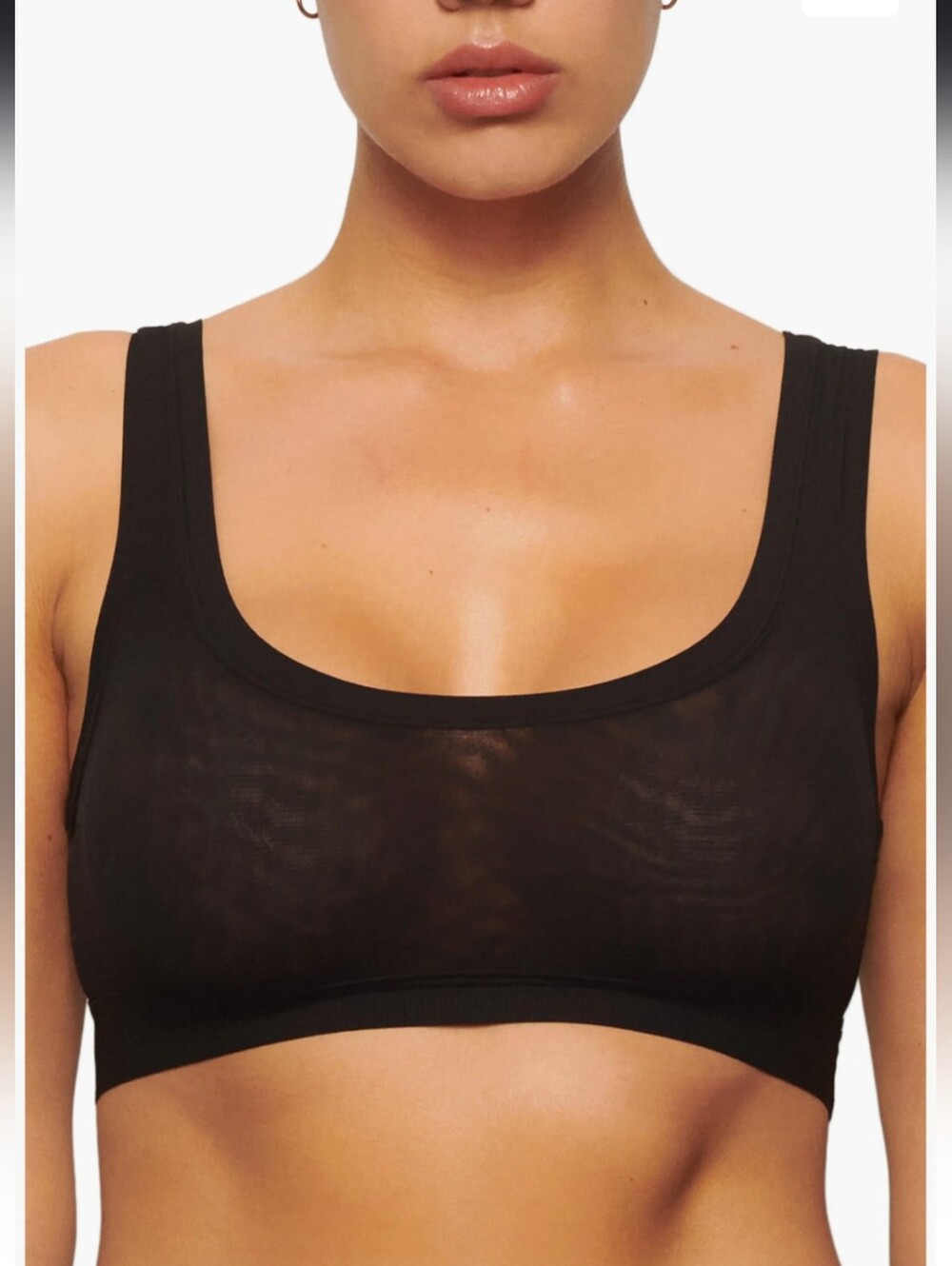 SKIMS Summer Mesh Scoop Bralette Size XS ONYX Color